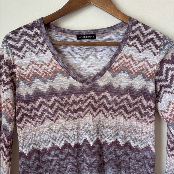 David Cline Missoni Chevron Crushed Dress Small V Neck - Picture 2 of 6